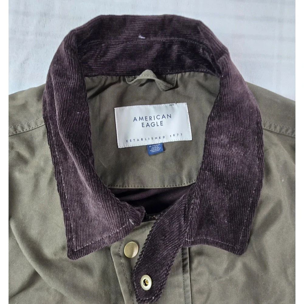 American Eagle Men's Corduroy Collar Canvas Chore Field Barn Coat Jacket XL